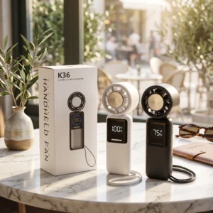 K36 Handheld Folding Cooling Fan + Power Bank