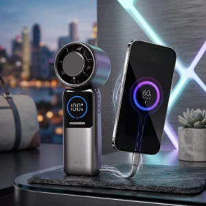 K36 Handheld Folding Cooling Fan + Power Bank - Black